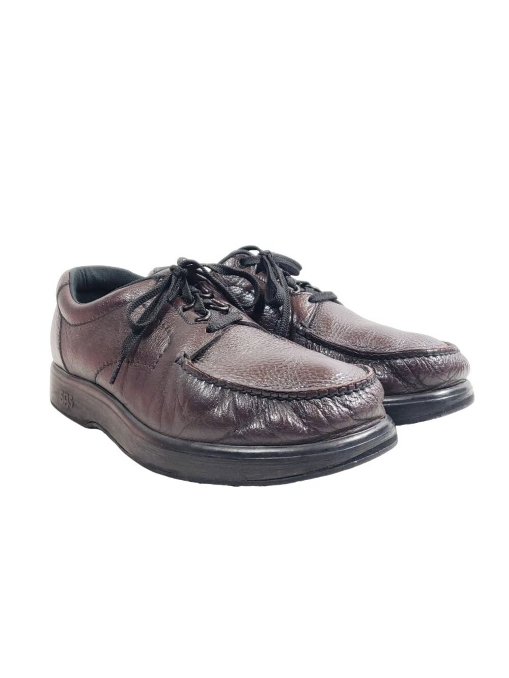 SAS Bout Time Mens 13W Brown Leather Lace-Up Walking Shoes